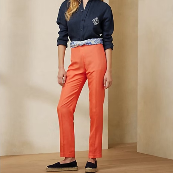 Ralph Lauren Collection New no Tag Sz 14 Robynn Silk Shantung Pant High Waist - Picture 1 of 14